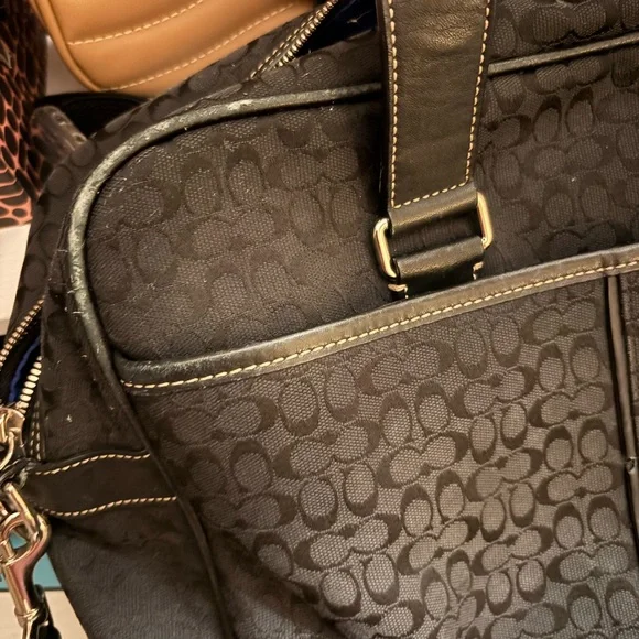 Coach Black Signature Laptop Briefcase - Picture 8 of 9